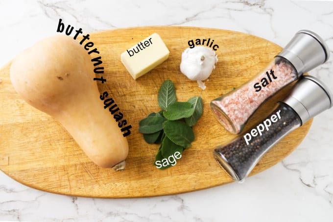 Ingredients needed for air fryer butternut squash.