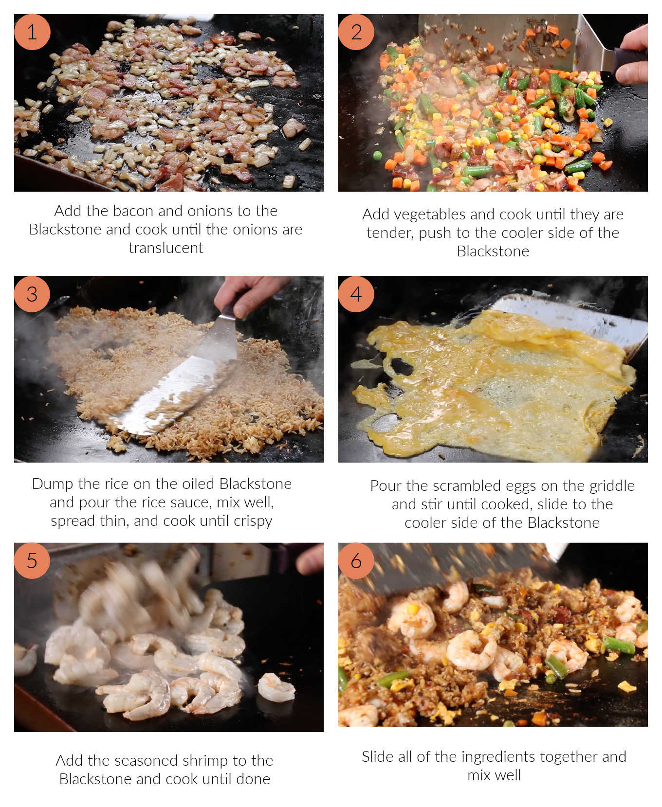 How long to cook shrimp on blackstone griddle 4 process collage for blackstone shrimp fried rice