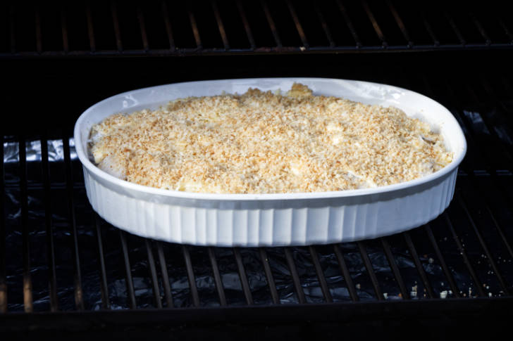 Baking au gratin potatoes in a Traeger.