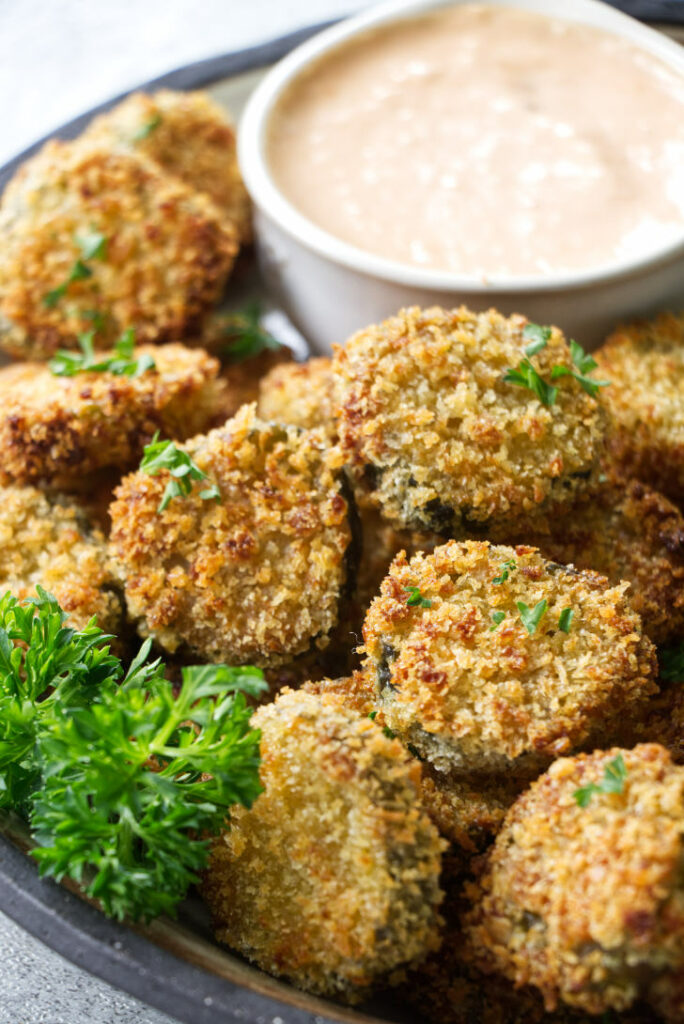 A pile of fried pickles.