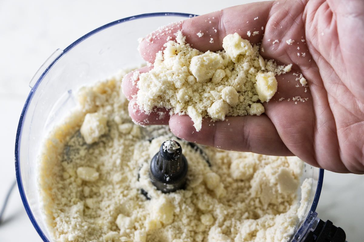 Showing the texture of pie dough.