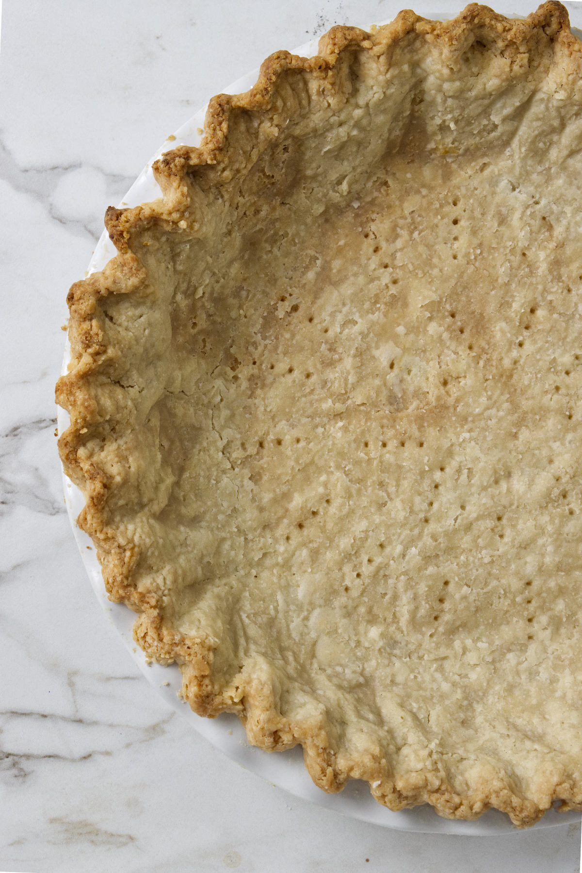 baked pie crust in a pie plate