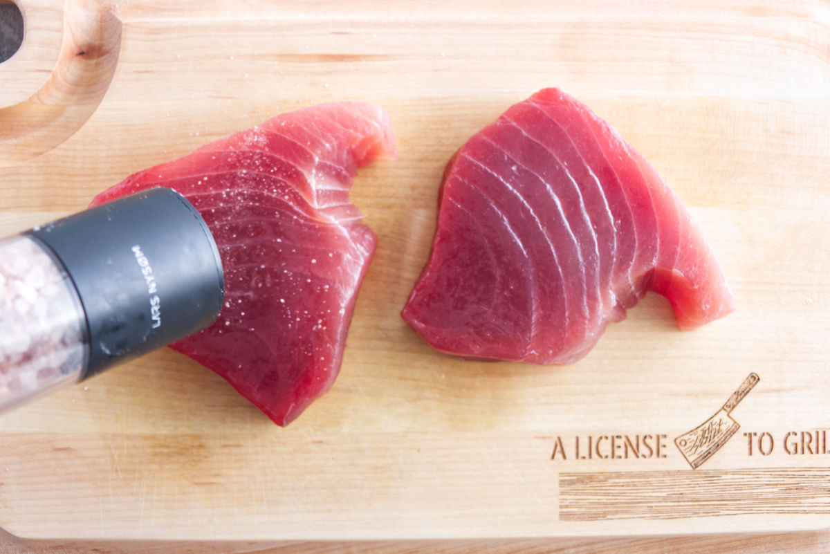 salting ahi tuna steaks