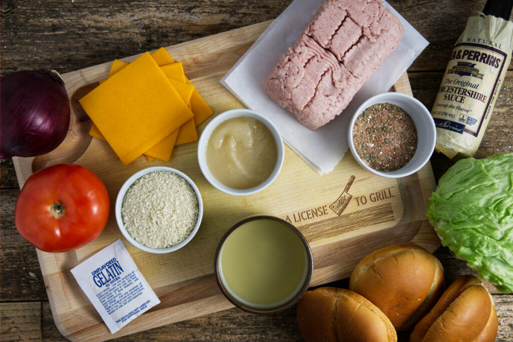 Ingredients to make air fryer turkey burgers.