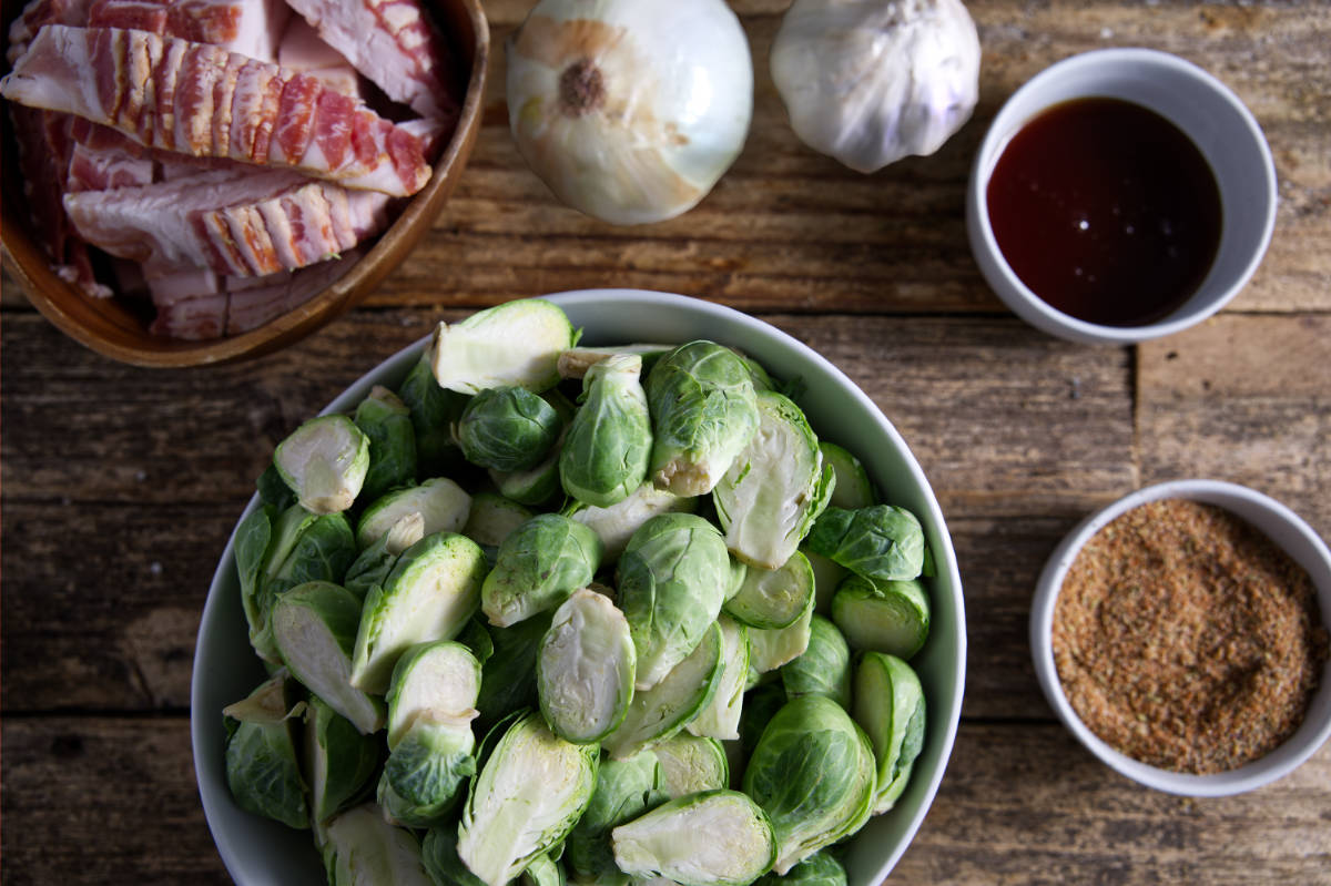 ingredients for smoked brussels sprouts