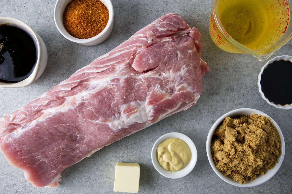 ingredients for smoked pork loin and glaze