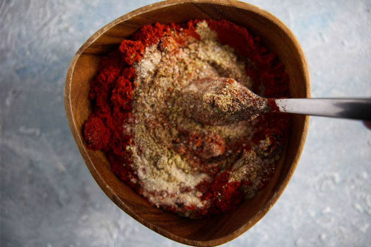 mixing ingredients for pork seasoning