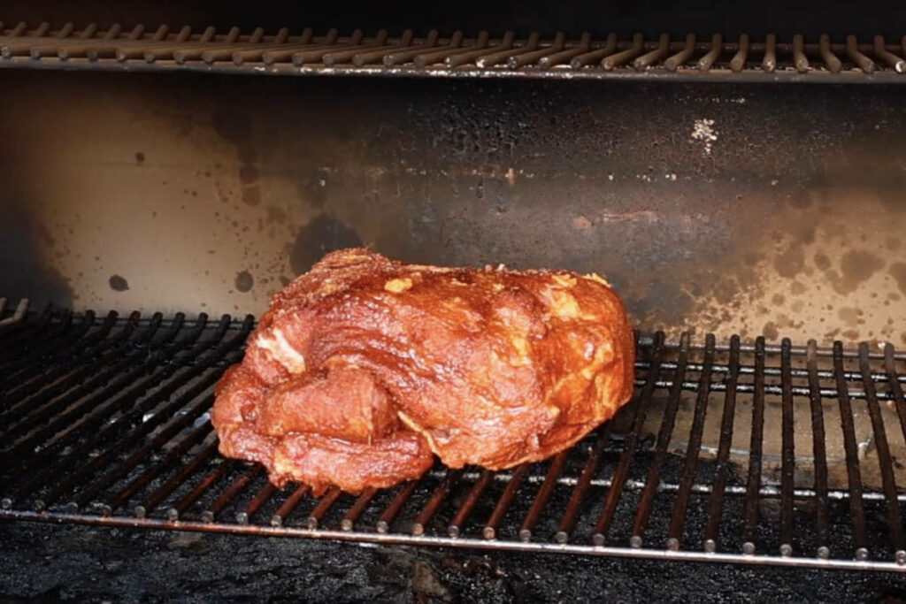 Pork butt on the smoker.