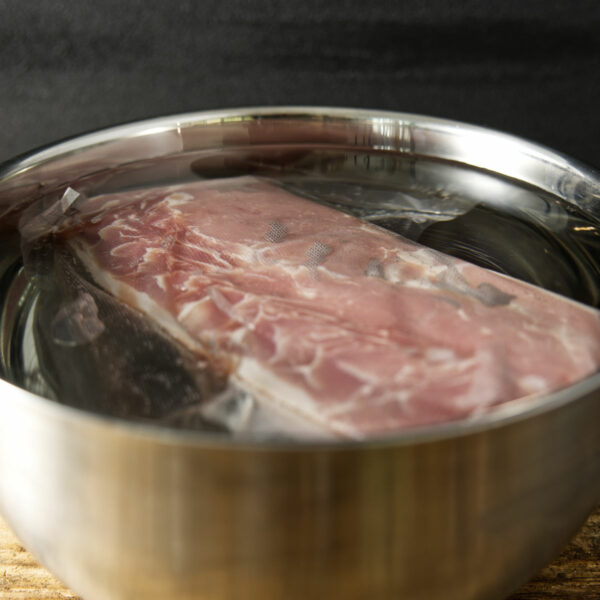 How to thaw pork loin in water bath.