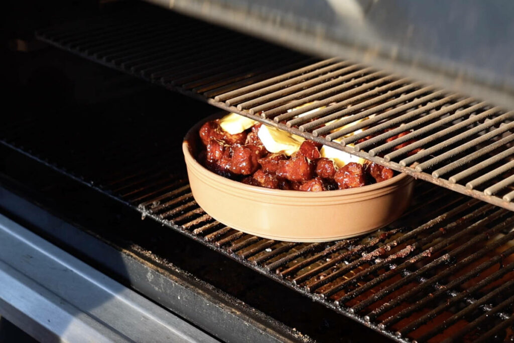 Smoking burnt ends on the Traeger.