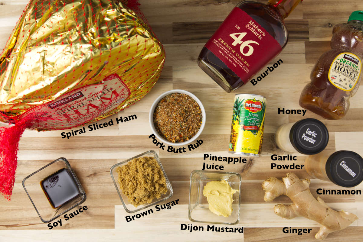 Ingredients of double smoked ham.