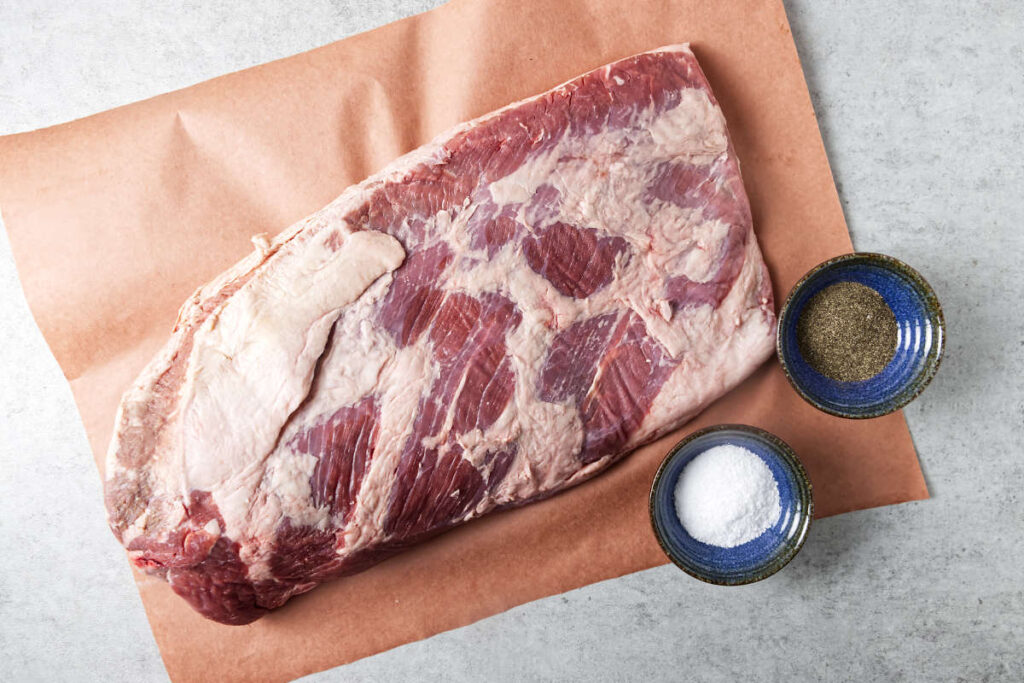 Ingredients used to make traeger smoked brisket.