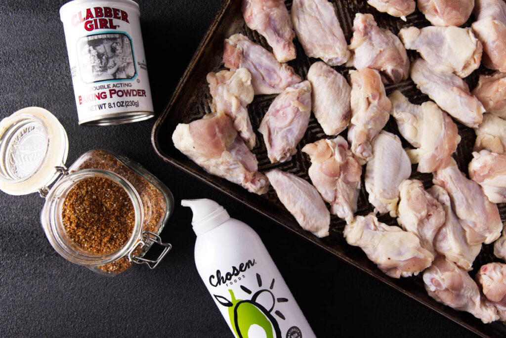 Ingredients for smoked chicken wings.